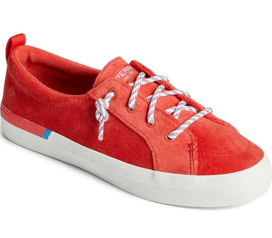 Picture of Sperry Women's Crest Vibe Sneaker, RED Cotton, 10 - Size: 10