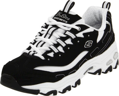 Picture of Skechers Sport Women's D'Lites Lace-Up Sneaker, Black/White, 6.5 W US - Size: 6.5 Wide