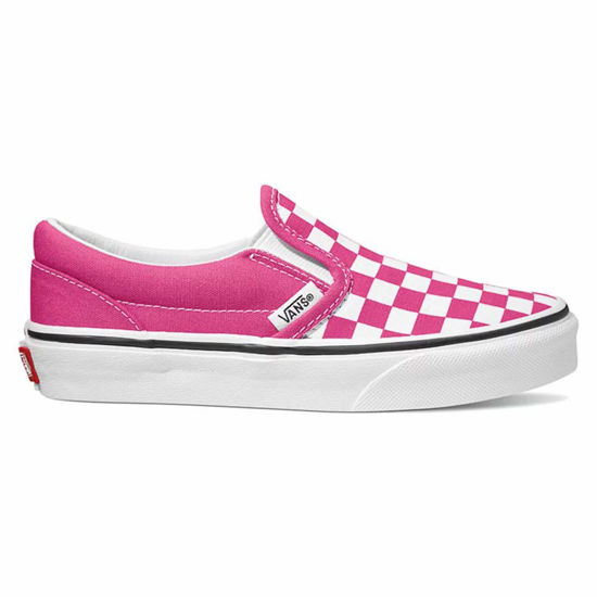 Picture of Vans Junior Classic Slip On, (Checkerboard) Fuchsia Purple/True White, Size 5.5 Big Kid - Size: 5.5 Big Kid