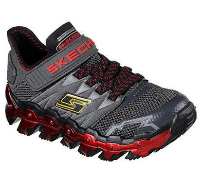 Picture of Skechers 97562L Boy's Mega Flex: Mega Blade Lite Shoes, Charcoal/Red - 2 - Size: 2 M US