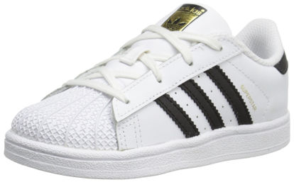 Picture of adidas Originals Superstar I Basketball Fashion Sneaker (Infant/Toddler),White/Black/White,4 M US Toddler - Size: 4 Infant