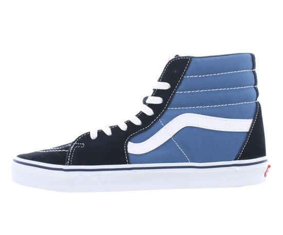 Picture of Vans Sk8 Hi Unisex Shoes Size 9, Color: Navy/White - Size: 10.5 Women/9 Men