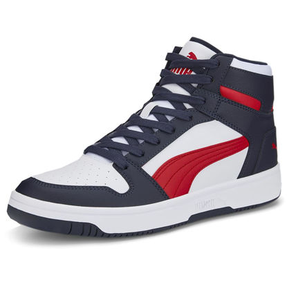 Picture of PUMA - Mens Puma Rebound Layup Sl Shoes, Parisian Night/High Risk Red/Puma White, Men's 9.5 / Women's 11 - Size: 9.5