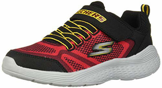 Picture of Skechers Kids Boy's Lightweight Gore & Strap SNEA Sneaker, Red/Black, 11 Little Kid - Size: 11 Little Kid