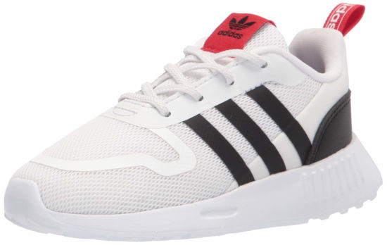 Picture of adidas Originals Kids Smooth Runner Elastic Sneaker, Crystal White/Black/Scarlet, 10 US Unisex Toddler - Size: 10 Toddler