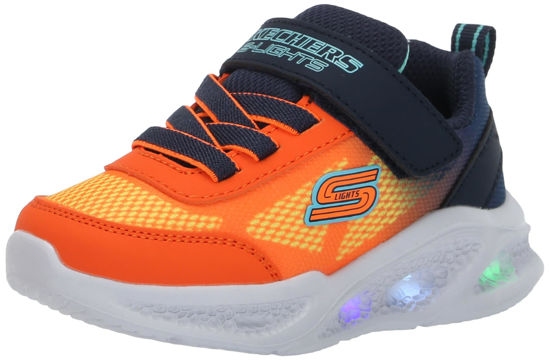 Picture of Skechers Boy's Meteor-Lights-KRENDO Sneaker, Navy/Orange, 7 Toddler - Size: 7 Toddler