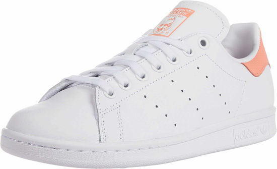 Picture of adidas Originals Women's Stan Smith Sneaker, White/White/Chalk Coral, 7.5 - Size: 7.5