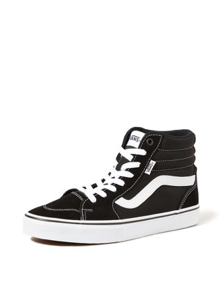 Picture of Vans Women's Hi-Top Trainers Sneaker, Suede Canvas Black White, 10 - Size: 10