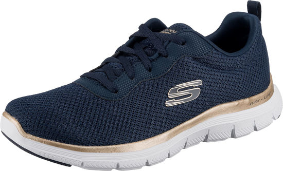 Picture of Skechers Women's Flex Appeal 4.0 Sneaker, NVGD=Navy Gold, 10 - Size: 10