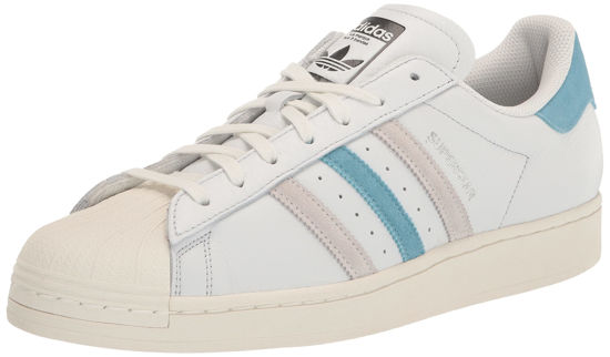 Picture of adidas Originals Men's Superstar Discontinued Sneaker, Cream White/Preloved Blue/Grey One, 9.5 - Size: 9.5