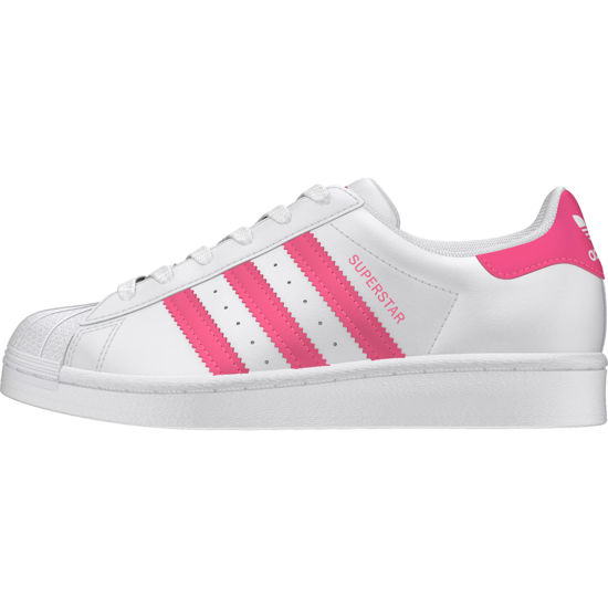 Picture of adidas Originals unisex child Superstar Sneaker, White/Super Pink/Black, 3.5 Big Kid US - Size: 3.5 Little Kid