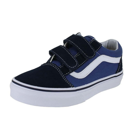 Picture of Vans Kids Old Skool V Skate Shoe (Navy/True White, 1) - Size: 1 Little Kid