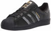 Picture of adidas Originals Mens Superstar Sneaker, Black/Black/Gold Metallic, 8 - Size: 8