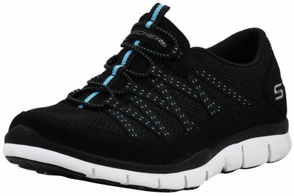 Picture of Skechers Women's Gratis Strolling Black/Light Blue Sneakers 11 M US - Size: 11