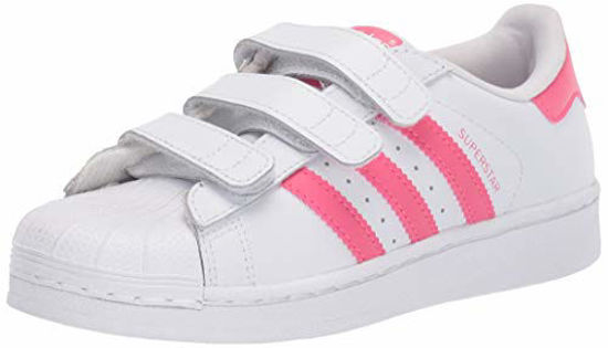 Picture of adidas Originals girls Superstar Cloudfoam Sneaker, White/Real Pink/Real Pink, 2.5 Little Kid US - Size: 2.5 Little Kid