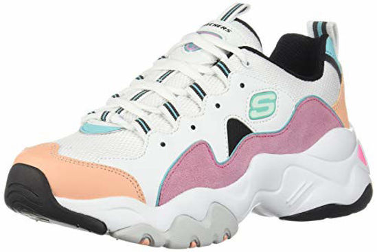 Picture of Skechers Women's D'Lites 3 Sneaker,White/Pink/Blue,6.5 - Size: 6.5