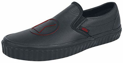 Picture of Vans Classic Slip-On (Marvel) Black Widow/Black VN0A38F7U7K Mens 3.5, Womens 5 - Size: 5 Women/3.5 Men