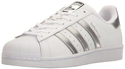 Picture of adidas Originals womens Superstar Sneaker, White/Silver Metallic/Core Black, 14 US - Size: 14