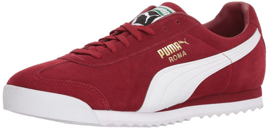 Picture of PUMA Men's Roma Suede Sneaker, red Dahlia White Team Gold-Amazon Green, 11 M US - Size: 11