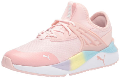 Picture of PUMA Pacer Future Rainbow PS Girls' Toddler-Youth Running 13 M US Little Kid Lotus-White-Yellow - Size: 13 Little Kid