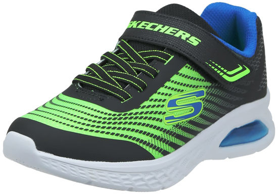 Picture of Skechers Kids Boy's Microspec Max Ii Sneaker, Black/Blue/Lime, 4 Big Kid - Size: 4 Big Kid