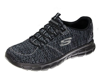 Picture of Skechers Synergy lunation Women's Fashion Sneaker, Black/Charcoal, 6 Wide US - Size: 6 W US