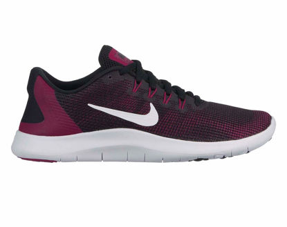 Picture of Nike Flex RN 2018 Women's Running Shoes (7.5 M US, Black/White/True Berry/Burgundy Ash) - Size: 7.5