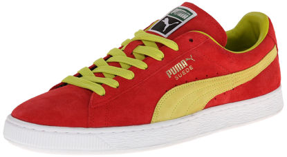 Picture of PUMA Suede Classic Sneaker,Flame Scarlet/Sulphur Spring,9.5 M US - Size: 9.5 Women/9.5 Men