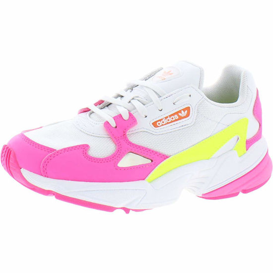 Picture of Adidas Women's Originals Falcon Shock Pink/Solar Yellow/Raw White Nylon Casual Shoes 9 M US - Size: 9