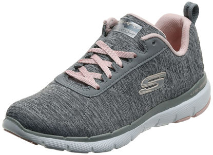 Picture of Skechers Women's Flex Appeal 3.0 Sneaker, Grey/Light Pink, 6.5 M US - Size: 6.5