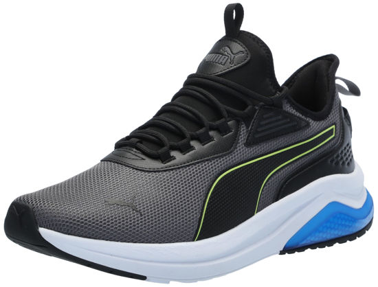 Picture of PUMA Men's Amplifier Sneaker, Wide-Cool Dark Gray-Electric Lime Black Team Royal, 8 - Size: 8 Wide