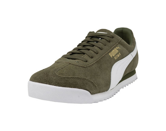 Picture of PUMA Men's Roma Suede Sneaker, Capulet Olive White Team Gold-Amazon Green, 10 M US - Size: 10