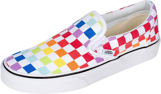 Picture of Vans Classic Slip-On (Checkerboard) Rainbow/True White Men's 7.5, Women's 9 - Size: 9 Women/7.5 Men