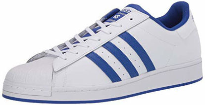 Picture of adidas Originals Men's Superstar Shoes Sneaker, White/Bold Blue/Clear Granite, 12.5 - Size: 12.5