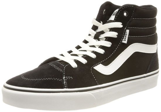 Picture of Vans Men's Hi-Top Trainers Sneaker, Suede Canvas Black White, 15 - Size: 15