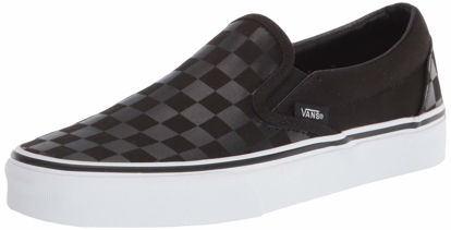 Picture of Vans Classic Slip On White Womens Trainers (12.5 B(M) US Women / 11 D(M) US Men, Black/Pewter Checkerboard) - Size: 12.5 Women/11 Men