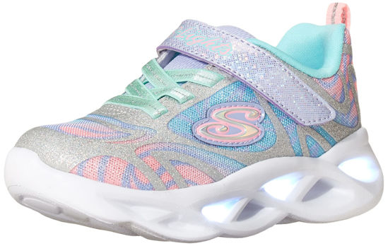 Picture of Skechers Kids Girls Sport Footwear, S, Lighted Sneaker, Silver/Multi, 1.5 Little Kid - Size: 1.5 Little Kid