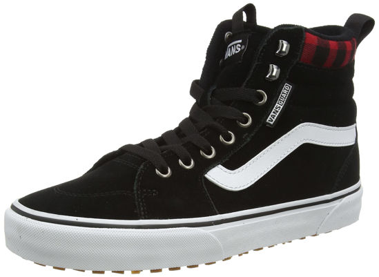 Picture of Vans Men's Hi-Top Trainers Sneaker, Suede Black Red Plaid, 9 - Size: 9