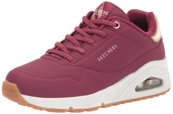 Picture of Skechers Women's Uno-Shimmer Away Sneaker, Burgundy, 11 - Size: 11