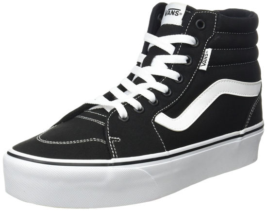 Picture of Vans Women's Hi-Top Trainers Sneaker, Canvas Black White, 8.5 - Size: 8.5