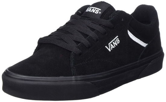 Picture of Vans Mens Seldan Suede Low Rise Trainers - Black - 14 US - Size: 14