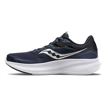 Picture of Saucony Men's Ride 15 Sneaker, Navy/Silver, 12 - Size: 12