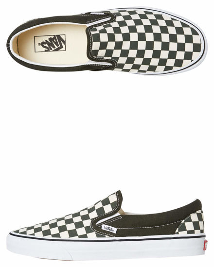 Picture of Vans Classic Slip-On Checkerboard, Forest Night/True White Womens 10 / Mens 8.5 - Size: 8.5