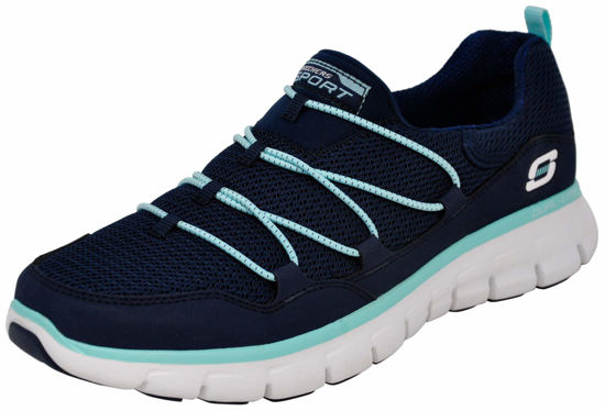 Picture of Skechers Sport Women's Loving Life Memory Foam Fashion Sneaker, Navy/Light Blue, 11 - Size: 11