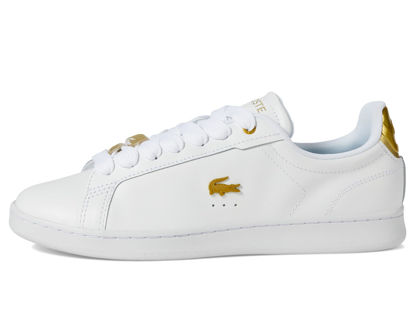 Picture of Lacoste Mens Carnaby Pro, White/Gold, 7.5 - Size: 7.5