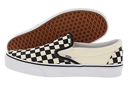 Picture of Vans Unisex Classic Slip-On (Italian Weave) Skate Shoe (9.5 B(M) US Women / 8 D(M) US Men, Black/Off White Checkerboard) - Size: 9.5 Women/8 Men