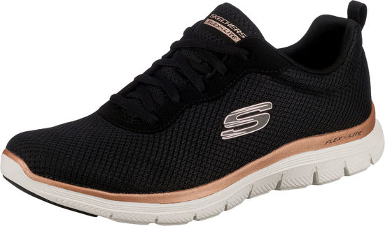 Picture of Skechers Women's 149303 Flex Appeal 4.0 Sneaker, Bkrg=Black Rose Gold, 7.5 - Size: 7.5