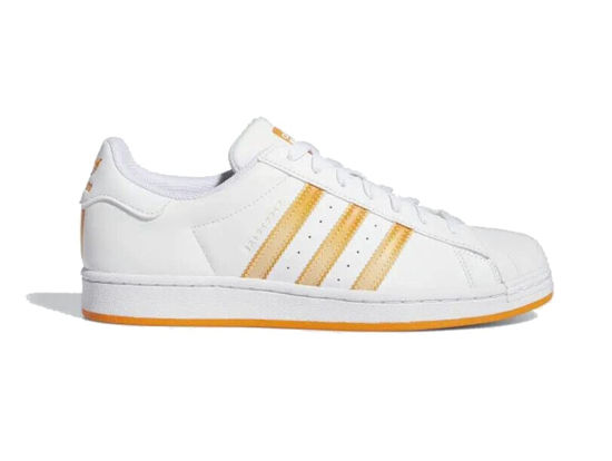 Picture of adidas Originals Mens Superstar Classic Low Top Sneaker Shoe, Cloud White/Orange Rush/Acid Orange, 6 - Size: 6