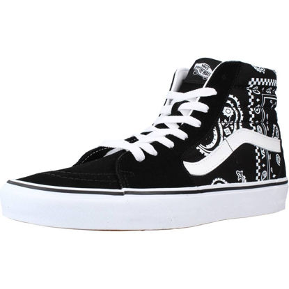 Picture of Vans Men's Sk8 Hi Sneaker, (Peace Paisley) Black/True White, Size 10 - Size: 10