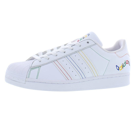 Picture of adidas Originals Superstar Mens Shoes Size 9, Color: White/Multi - Size: 9